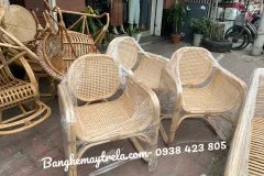 Ghế mây vuông kết hợp lưới mắt cáo