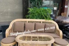 Bàn ghế mây phòng khách nhỏ gọn