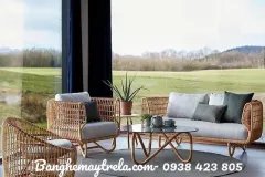 Bàn ghế sofa mây tổ yến hiện đại