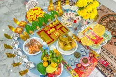 Tháp bánh bao túi tiền cho mâm cúng tại Cần Thơ