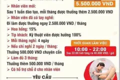 Tuyển nhân viên massage chân tại TPHCM