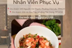 Tuyển nhân viên phục vụ và bếp tại TPHCM