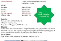 Kho BW - KCN XUYÊN; Á tuyển dụng Trưởng nhóm Kho