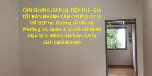 Bán căn hộ 1 phòng ngủ tại Quận 3, TPHCM
