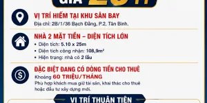 Bán nhà 2 mặt tiền đường Bạch Đằng, P.2, Tân Bình – giá 26 tỷ