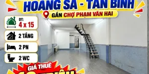Cho thuê nhà mặt tiền thụt Hoàng Sa Tân Bình, 4x15m, 12tr