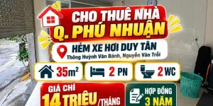 Cho thuê nhà hẻm xe hơi Duy Tân ,Phú Nhuận ,35m2, 2PN   14tr