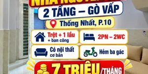 Cho thuê nhà Gò Vấp gần BV Hồng Đức  chỉ 7 trieu , 2pn 2wc