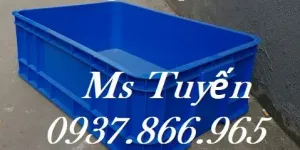 Giá thùng nhựa xanh dương có nắp, thùng nhựa HPDE, thùng nhựa cao 20, thùng