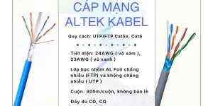 Cáp mạng Cat5e, Cat6 Altek Kabel – Ruột đồng nguyên chất 100%, đầy đủ CO, CQ