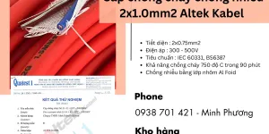 Cáp chống cháy chống nhiễu Altek Kabel 2x1.0mm2 Đà Nẵng, Lâm Đồng, Huế