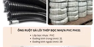 Ống ruột gà lõi thép bọc nhựa PVC phi31 Đà Nẵng, Bình Định, Quảng Trị