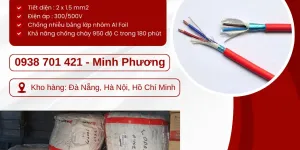 Dây cáp điện chống cháy chống nhiễu 2x1.5mm2 sẵn kho Đà Nẵng, Hà Nội, Hồ Chí Min