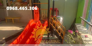 Cầu trượt trẻ em máng trượt đôi, cầu trượt ngoài trời trẻ em, cầu trượt trẻ em g