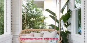 Xích đu đôi mây tự nhiên treo trần nhà