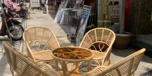 Bàn ghế mây uống trà cho phòng khách tại Bình Thạnh
