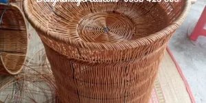 Giỏ trưng trái cây siêu thị đan dây nhựa tròn