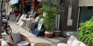 Bàn ghế sofa sò nhựa giả mây hiện đại
