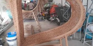 Ghế chụp hình trái tim mây nhựa để ngoài trời