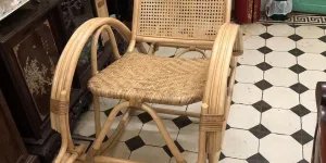 Ghế bập bênh mây tự nhiên mắt cáo