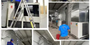 Lắp Đặt Máy Lạnh Tủ Đứng Đặt Sàn Trane Cho Nhà Xưởng