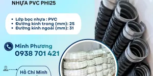 Ống ruột gà lõi thép bọc nhựa PVC phi 25 Đà Nẵng, Quảng Ngãi, Huế